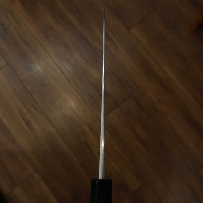 NIGARA Forged Works Gyuto Aogami #2 Damasco, cabo de ébano com prata (210mm)