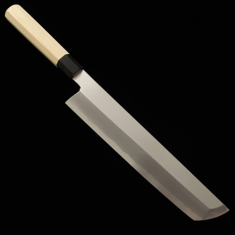 MIURA Couteau à hamo Shirogami No.2 Finition kamisori supérieure Manche octogonal en corne de buffle (300 mm)