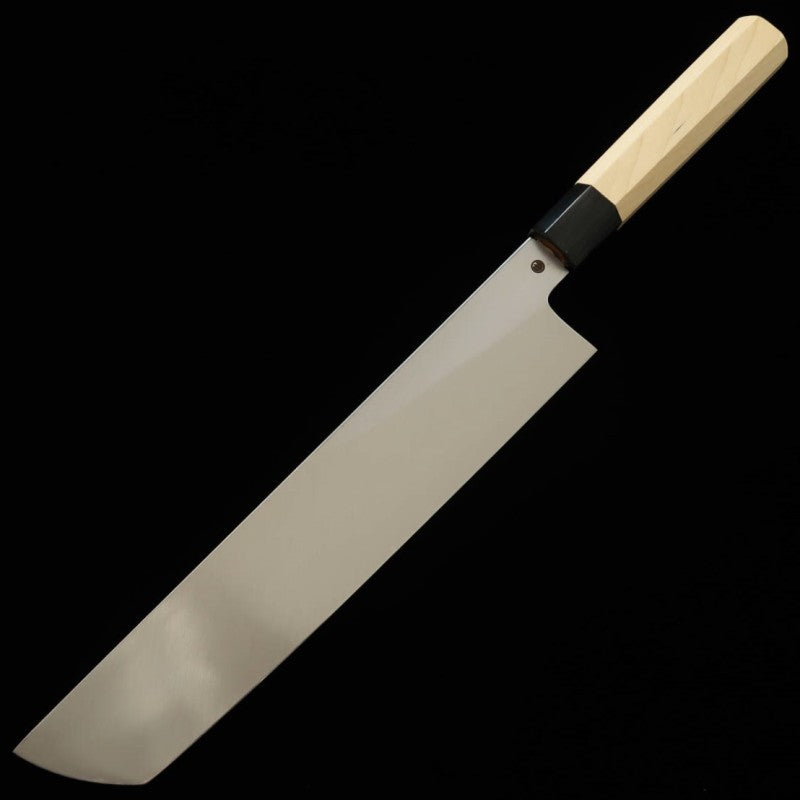 MIURA Couteau à hamo Shirogami No.2 Finition kamisori supérieure Manche octogonal en corne de buffle (300 mm)