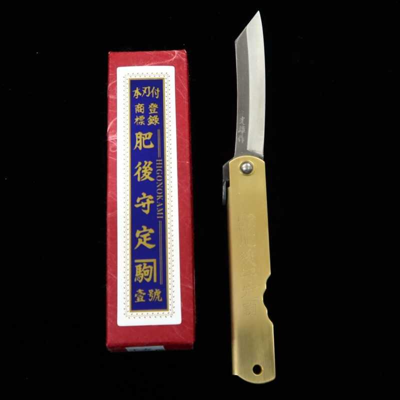 HIGONOKAMI Aogami Warikomi Cabo de Latão Série Zodíaco Cachorro (73mm)