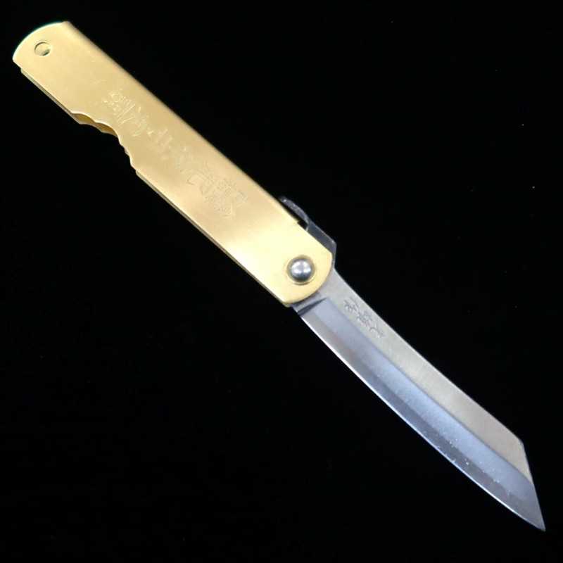 Nagaokamekoma HIGONOKAMI Aço Azul laminado Cabo de latão Série do Zodíaco - Javali - (73mm)