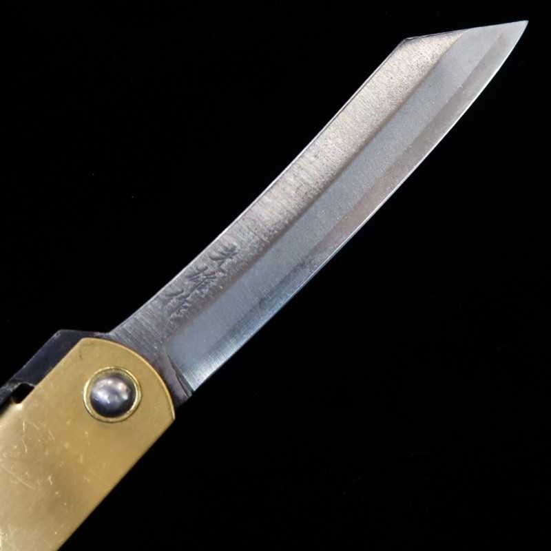 Nagaokamekoma HIGONOKAMI Aço Azul laminado Cabo de latão Série do Zodíaco - Javali - (73mm)