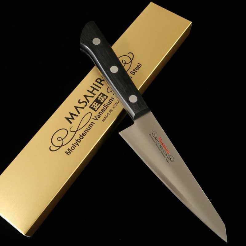 Honesuki MASAHIRO MV acero inoxidable mango cuadrado de madera reforzada laminada (150mm)