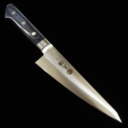 Honesuki MIURA Inox AUS8 Cabo em madeira compensada azul (150mm)