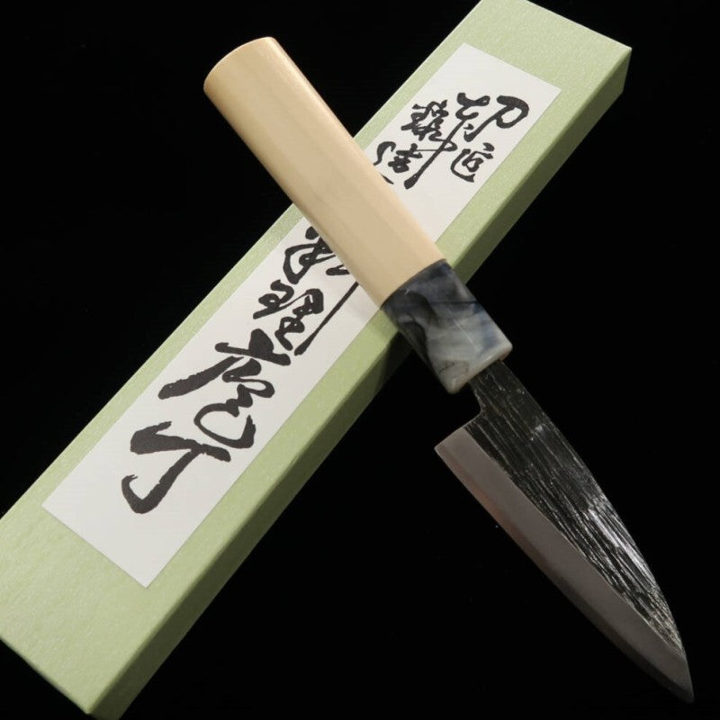 三浦 MIURA 貝裂き 青紙二号 黒打ち 桂柄 (75/90mm)