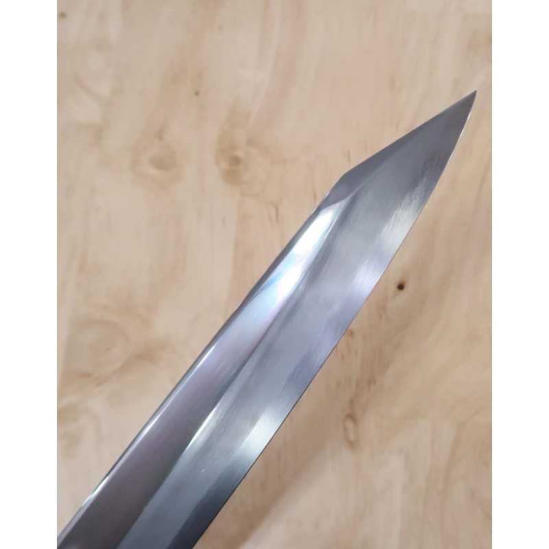 Kandokoro Yanagiba MIURA Obidama VG-10 acabado espejo plano, mango octogonal de ébano con doble anillo de plata (270/300 mm)