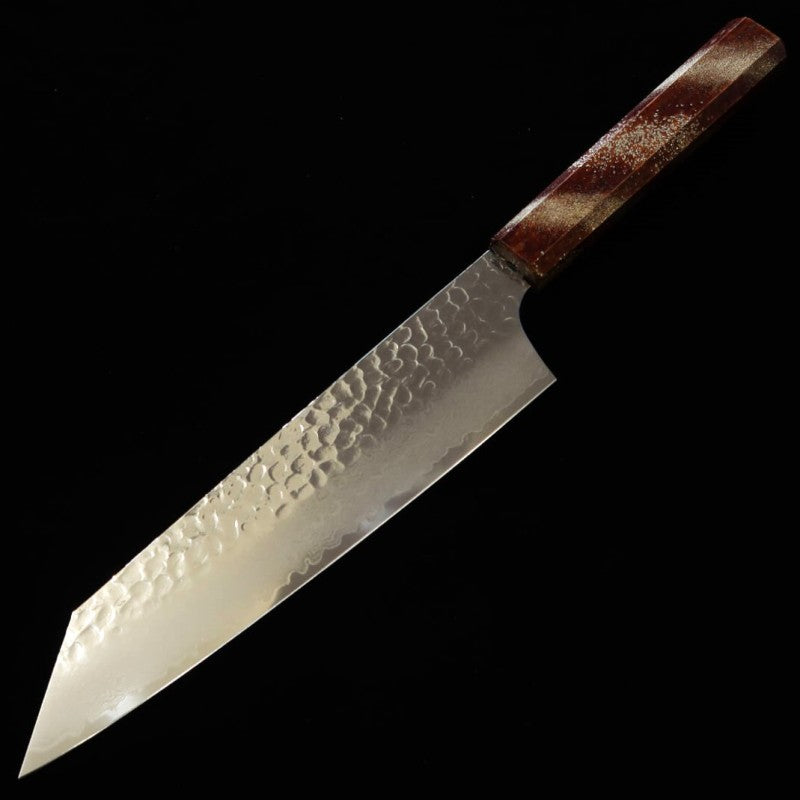 堺孝行 Sakai Takayuki 星連 剣型牛刀 VG10 33層ダマスカス 樫漆柄 (190mm)