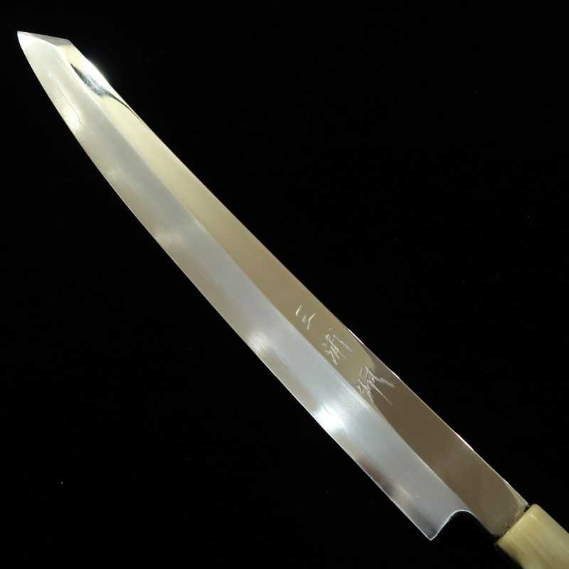 三浦 佩 MIURA Obidama 銀紙三号 鏡面切付柳刃 白水牛八角柄 左利き用 (270/300mm)