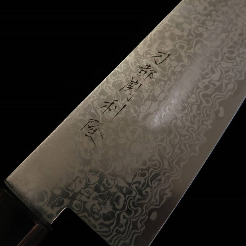 TOSHITAKA Kiritsuke ZDP Damasco - Black - mango de madera laminada negra (180mm)