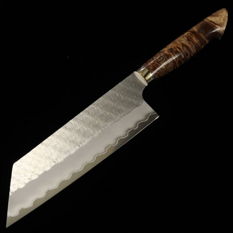 NIGARA Nakiri SG2 Polished Hammered with Custom Handle (180mm)