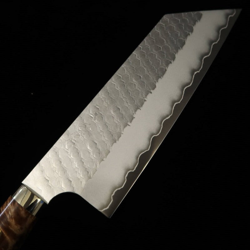NIGARA Nakiri SG2 Polished Hammered with Custom Handle (180mm)