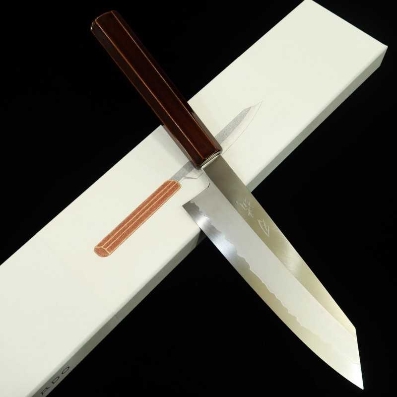 Hado, acero Gin-3, santoku kiritsuke, mango octogonal de cerezo lacado (180mm)