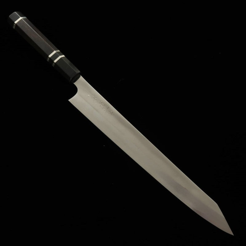 田所刃物 TADOKORO HAMONO 真琴作 鏡面 銀紙三号 切付筋引 黒檀銀巻柄 (270mm)