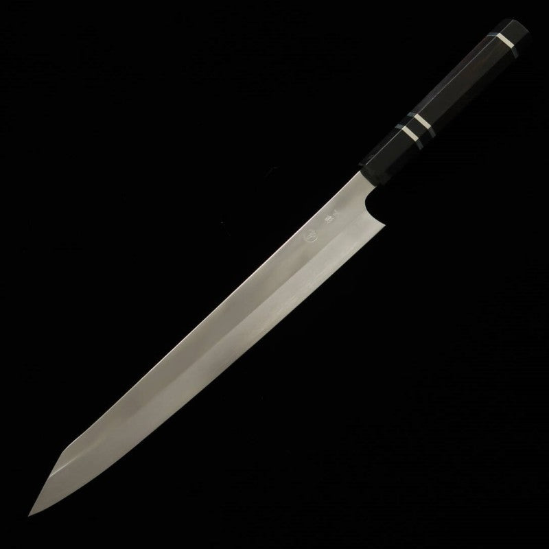田所刃物 TADOKORO HAMONO 真琴作 鏡面 銀紙三号 切付筋引 黒檀銀巻柄 (270mm)