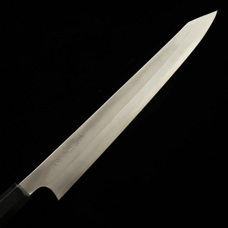 田所刃物 TADOKORO HAMONO 真琴作 鏡面 銀紙三号 切付筋引 黒檀銀巻柄 (270mm)