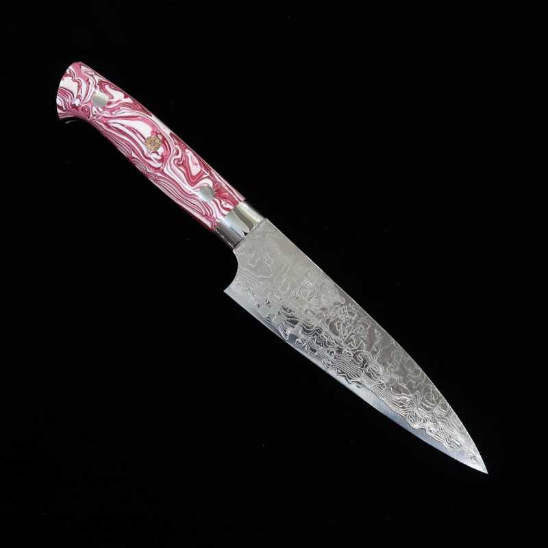 SAJI TAKESHI Petty R2 Diamond Finish Red & White Turquoise (135/150mm)