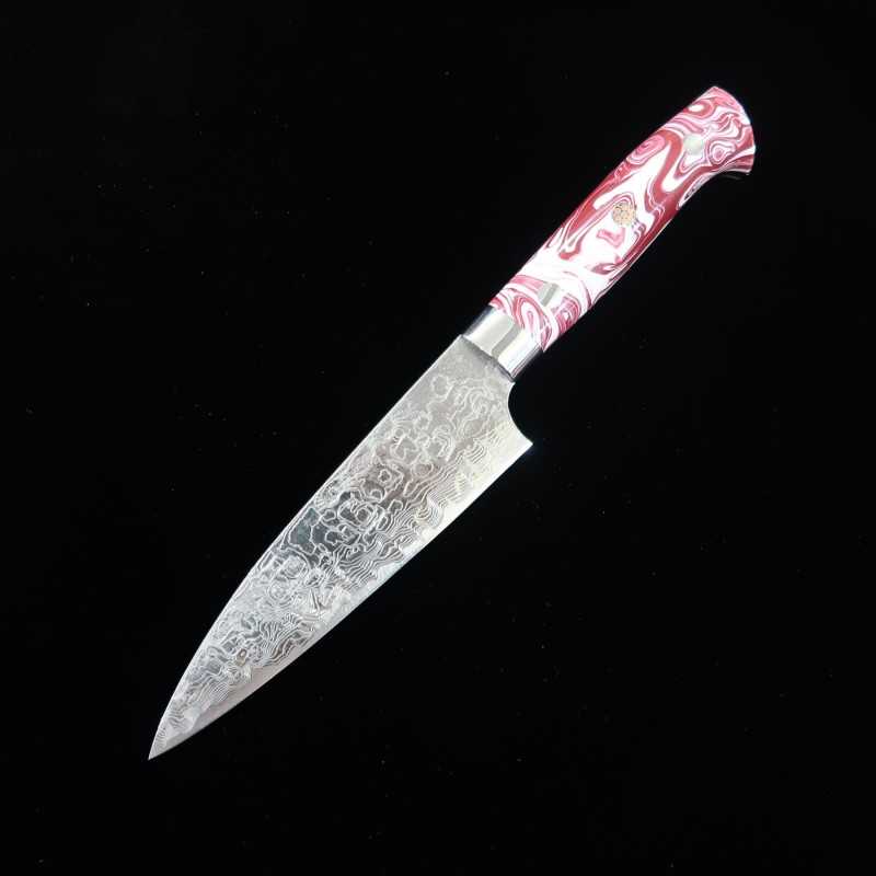 SAJI TAKESHI Petty R2 Diamond Finish Red & White Turquoise (135/150mm)