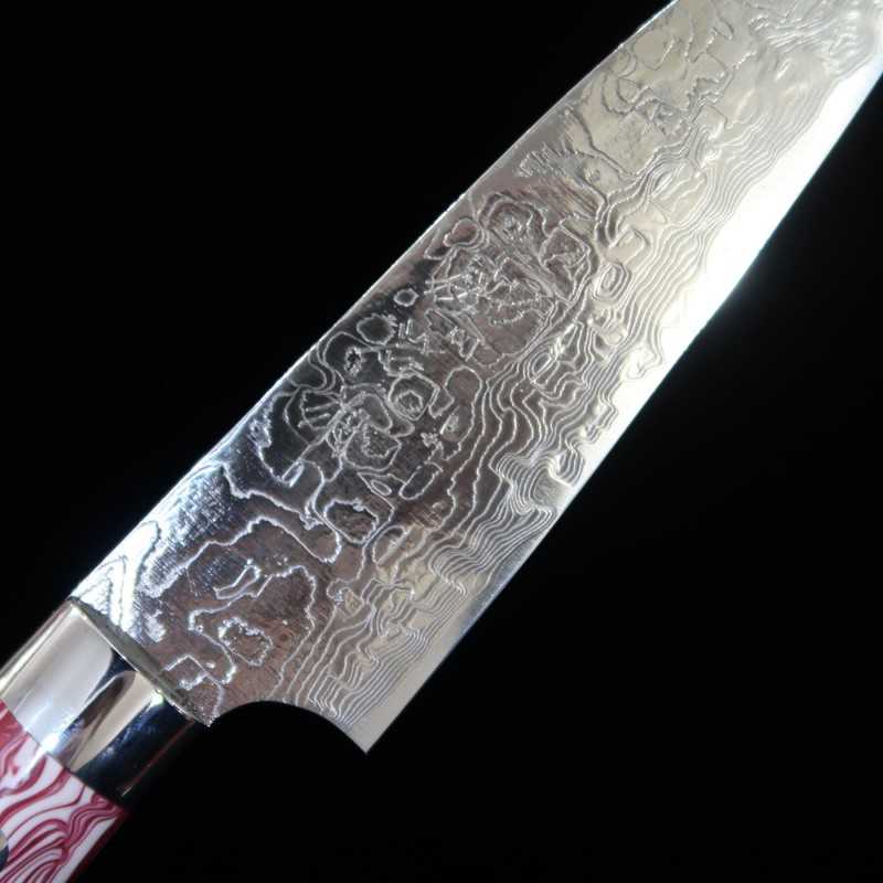 SAJI TAKESHI Petty R2 Diamond Finish Red & White Turquoise (135/150mm)