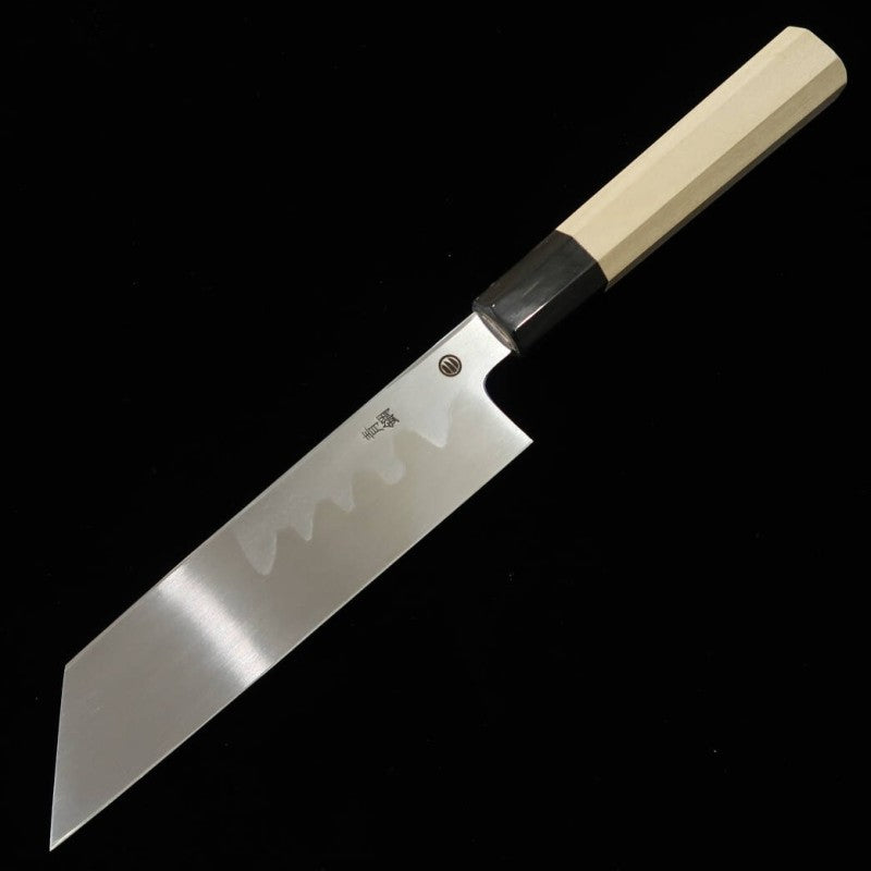 Nakiri MIURA Mukimono Knife, Aogami No. 2, Magnolia, Buffalo Octagonal Handle (180mm)