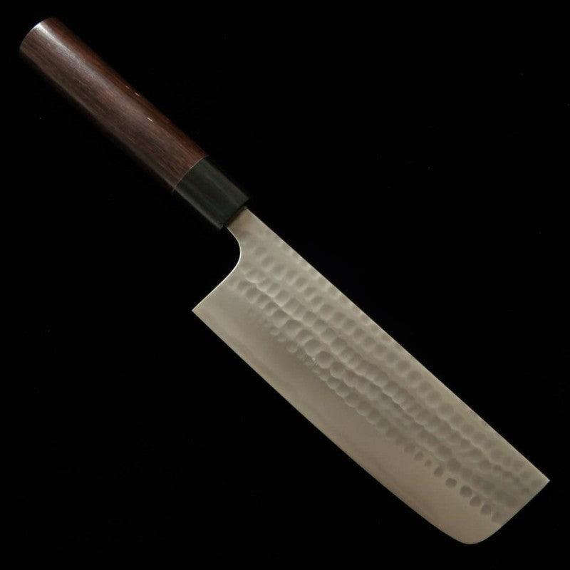 ANRYU Nakiri Acero Azul Super Martillado Mango de Palisandro (165mm)