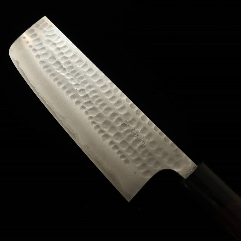 ANRYU Nakiri Acero Azul Super Martillado Mango de Palisandro (165mm)