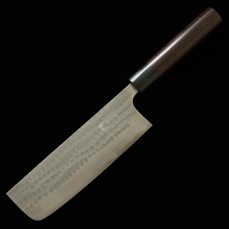 ANRYU Nakiri Acero Azul Super Martillado Mango de Palisandro (165mm)