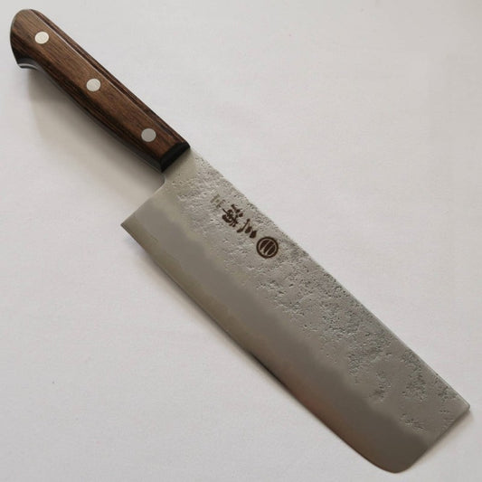 Nakiri MIURA Ginsan, Nashiji, Brown Plywood Handle (165mm)