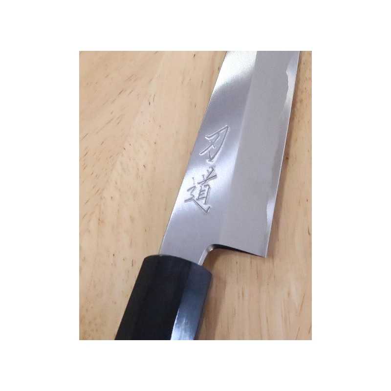 Hado, hoja blanca pura, acero Shirogami nº1, núcleo de acero inoxidable, cuchillo petty con mango octogonal de cuerno de búfalo (150 mm)