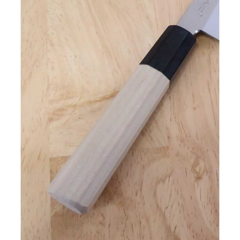 Hado, hoja blanca pura, acero Shirogami nº1, núcleo de acero inoxidable, cuchillo petty con mango octogonal de cuerno de búfalo (150 mm)