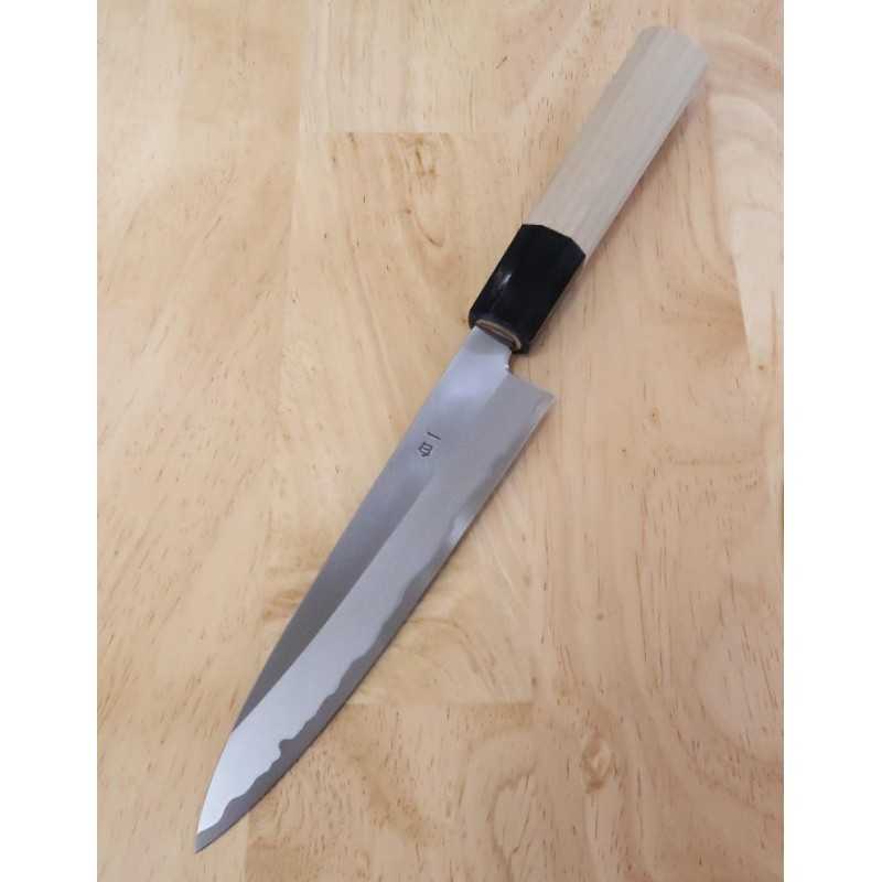 Hado, hoja blanca pura, acero Shirogami nº1, núcleo de acero inoxidable, cuchillo petty con mango octogonal de cuerno de búfalo (150 mm)