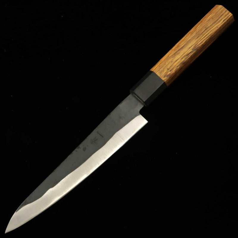 HIDARI YORIMITSU Petty, Aogami #1, forja negra, mango de palo fierro (160mm)