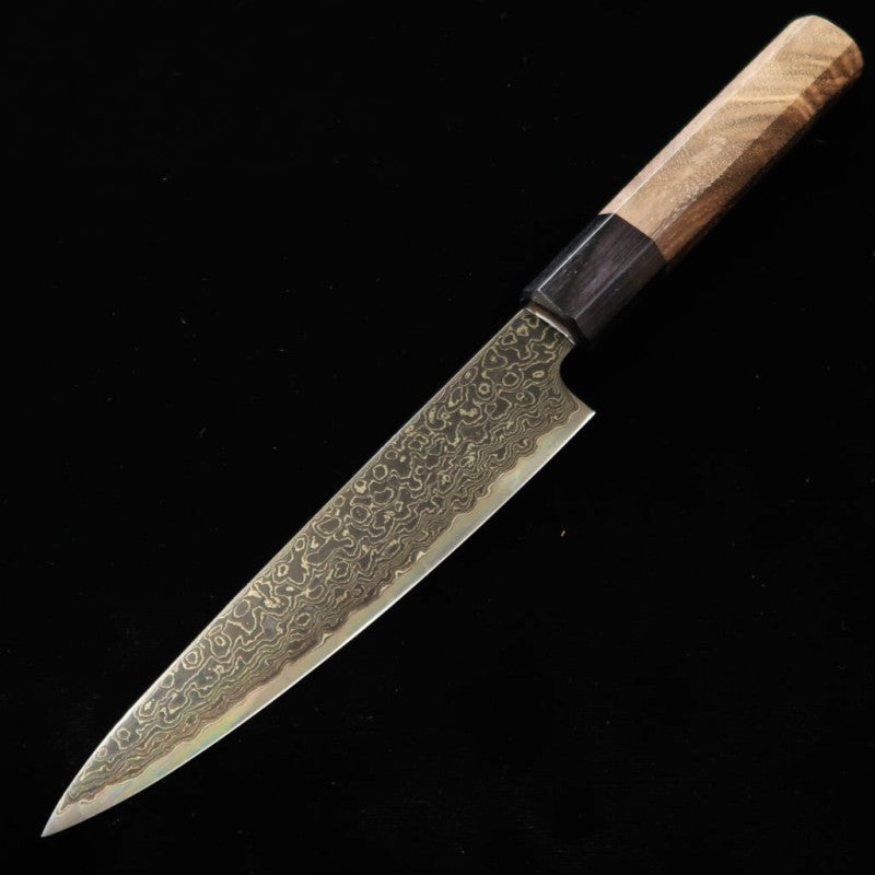 Petty KAGEKIYO ZA-18 Acabamento Damasco blackcabo Octogonal em Nogueira (150mm)