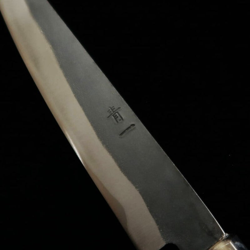 Miura – Petty Blue Paper n°1, revêtement inox, finition kuro-uchi, manche octogonal en magnolia (150 mm)