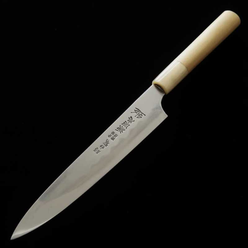 Mizuno Tanrenjo Genkicho Hon-yaki DX Acero Azul nº2 Petty Mango de magnolia y cuerno de búfalo, funda incluida (180mm)