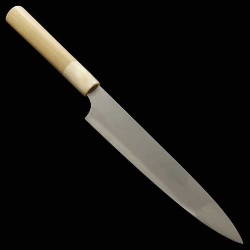 Mizuno Tanrenjo Genkicho Hon-yaki DX Acero Azul nº2 Petty Mango de magnolia y cuerno de búfalo, funda incluida (180mm)