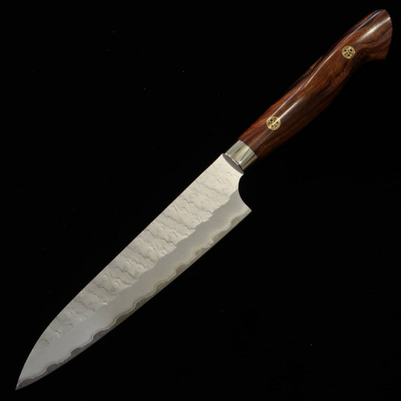 二唐刃物鍛造所 NIGARA ペティ SG2 磨き槌目 アイアンウッドハンドル (150mm)