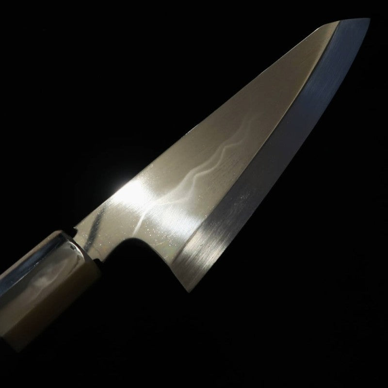 Suisin SUISIN, œuvre de Kenji Togashi, Mizuhonyaki, Sabaki Higashi, Blue Paper No.2, manche en ébène (150 mm)