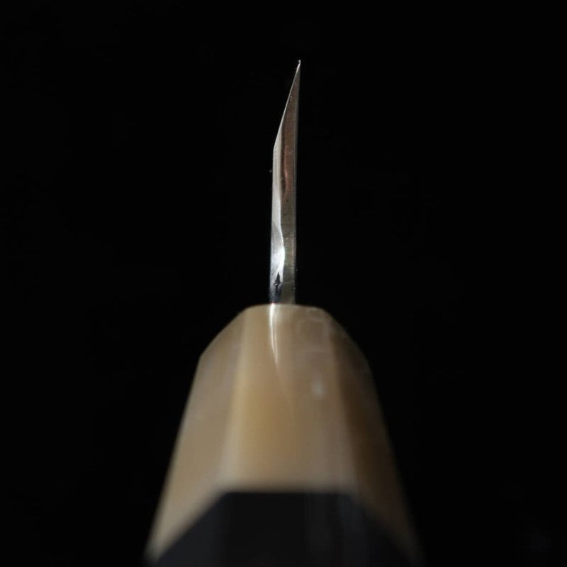 Suisin SUISIN, œuvre de Kenji Togashi, Mizuhonyaki, Sabaki Higashi, Blue Paper No.2, manche en ébène (150 mm)