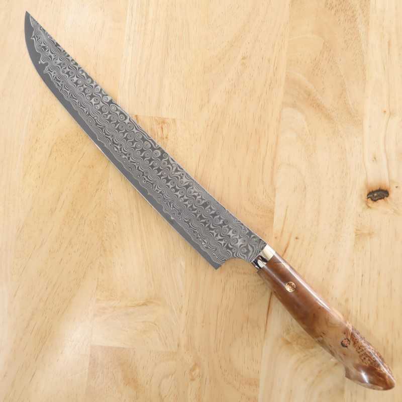 Sujihiki NIGARA SG2 damasco ponta redonda cabo personalizado (270mm)