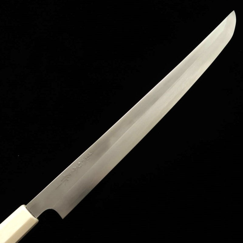 田所刃物 TADOKORO HAMONO 真琴作 鏡面 銀紙三号 先丸蛸引 緑檀柄 (300mm)