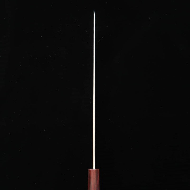 TADOKORO HAMONO Sakimaru Takohiki Makoto Ginsan Mirror Finish Ebony Handle and Red Ferrule (300mm)