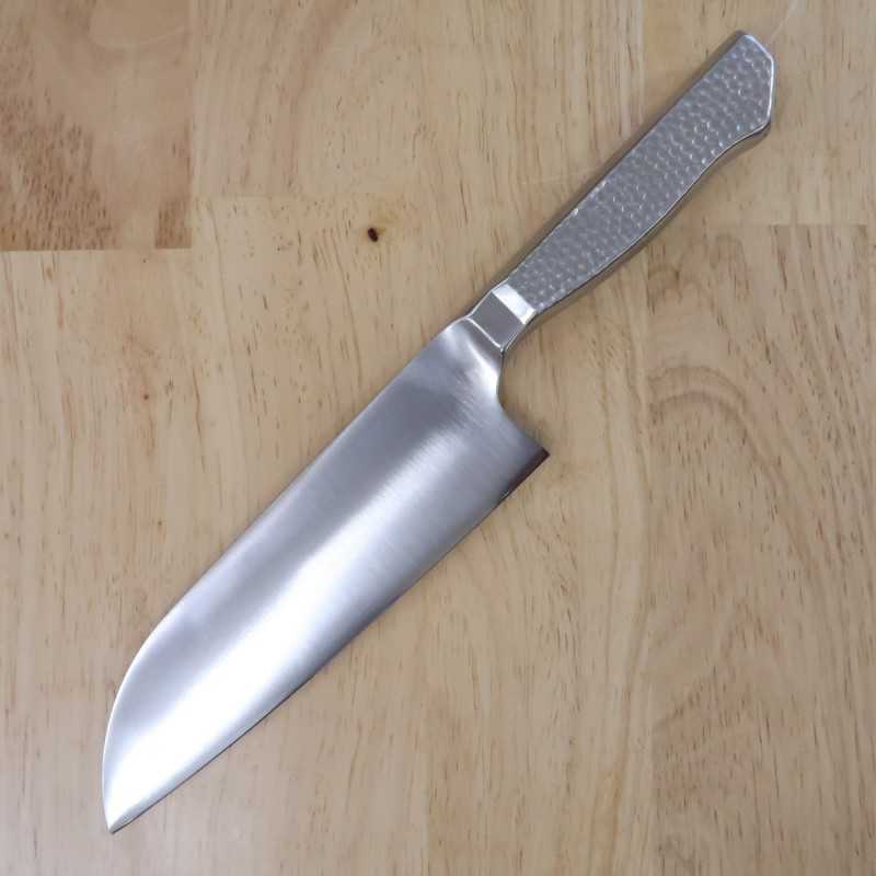 GLESTAIN tipo M mango todo de acero inoxidable Santoku (170mm)