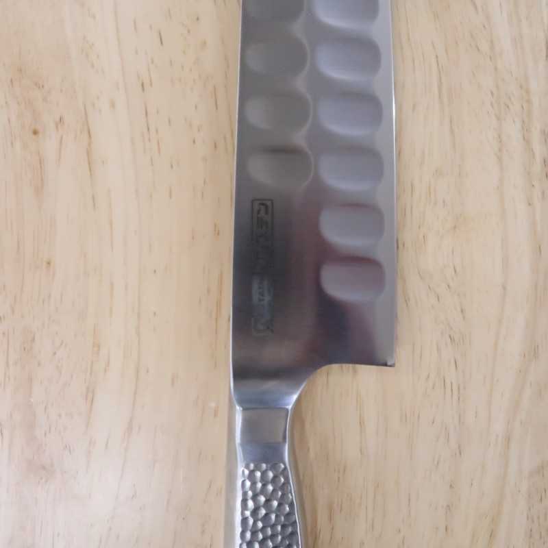 GLESTAIN tipo M mango todo de acero inoxidable Santoku (170mm)