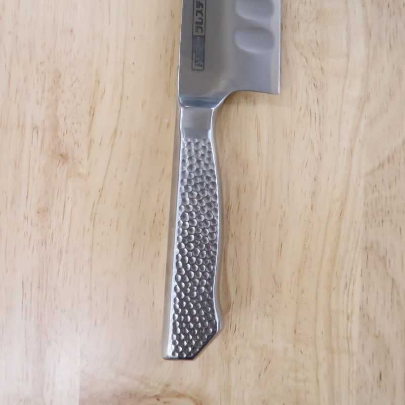 GLESTAIN tipo M mango todo de acero inoxidable Santoku (170mm)