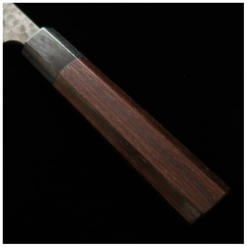 Santoku ANRYU Aogami Super Acabamento martelado kurouchi Cabo Octogonal de Jacarandá (180mm)