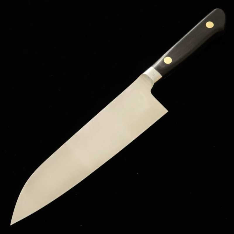 Misono EU Carbone Gravé Santoku Manche en contreplaqué noir (180 mm)