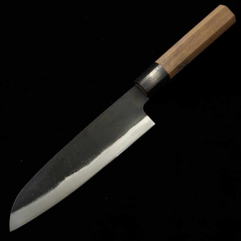 Santoku Miura Aogami #2 acabado negro mango de nogal (165 mm)