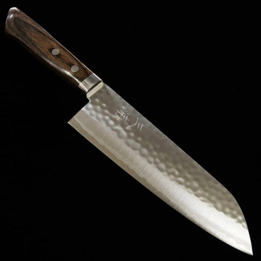 Miura Santoku Kokuryu VG10 Hammered Damascus Brown Ash Handle (170mm)