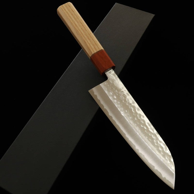 Miura Santoku Samidare V1 Hammered Karin/Ash Handle (170mm)