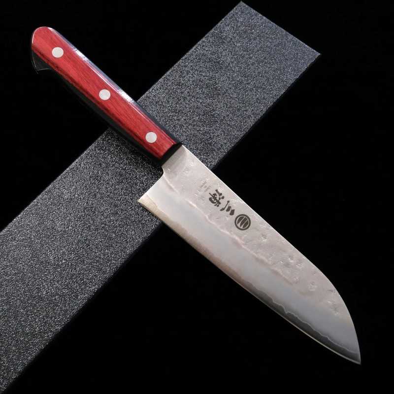 Santoku MIURA Ginsan nº3 mango laminado rojo (165 mm)